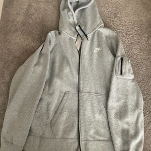 Gray Nike zip up hoodie